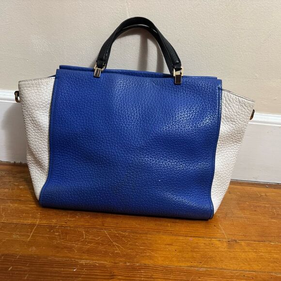 Kate Spade Chelsea Square Hayden Deep Blue White Black MISSING CROSSBODY STRAP - Picture 7 of 12
